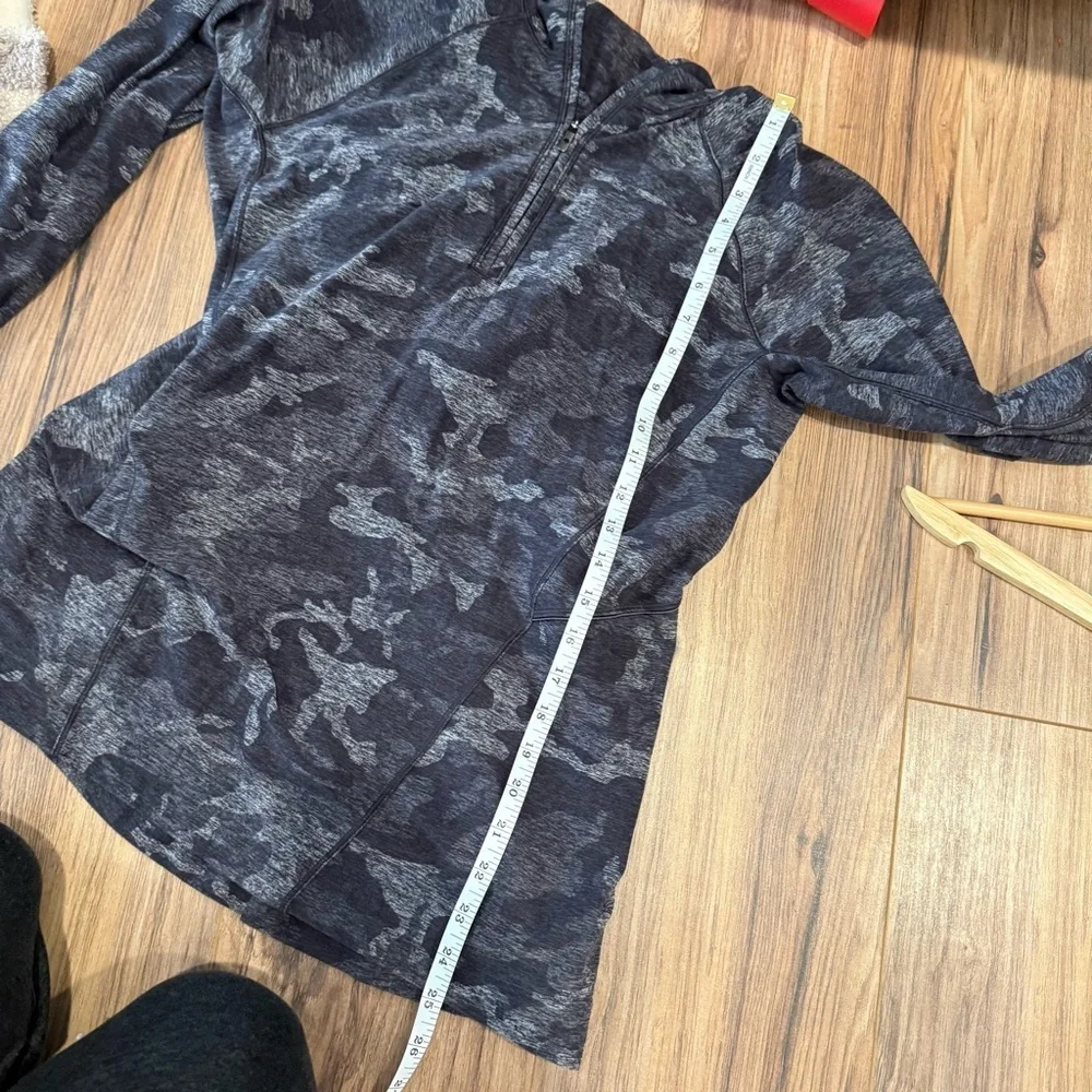 Lululemon Warm Stabilizer 1/2 Zip Hoodie Incognito Camo HTR Black